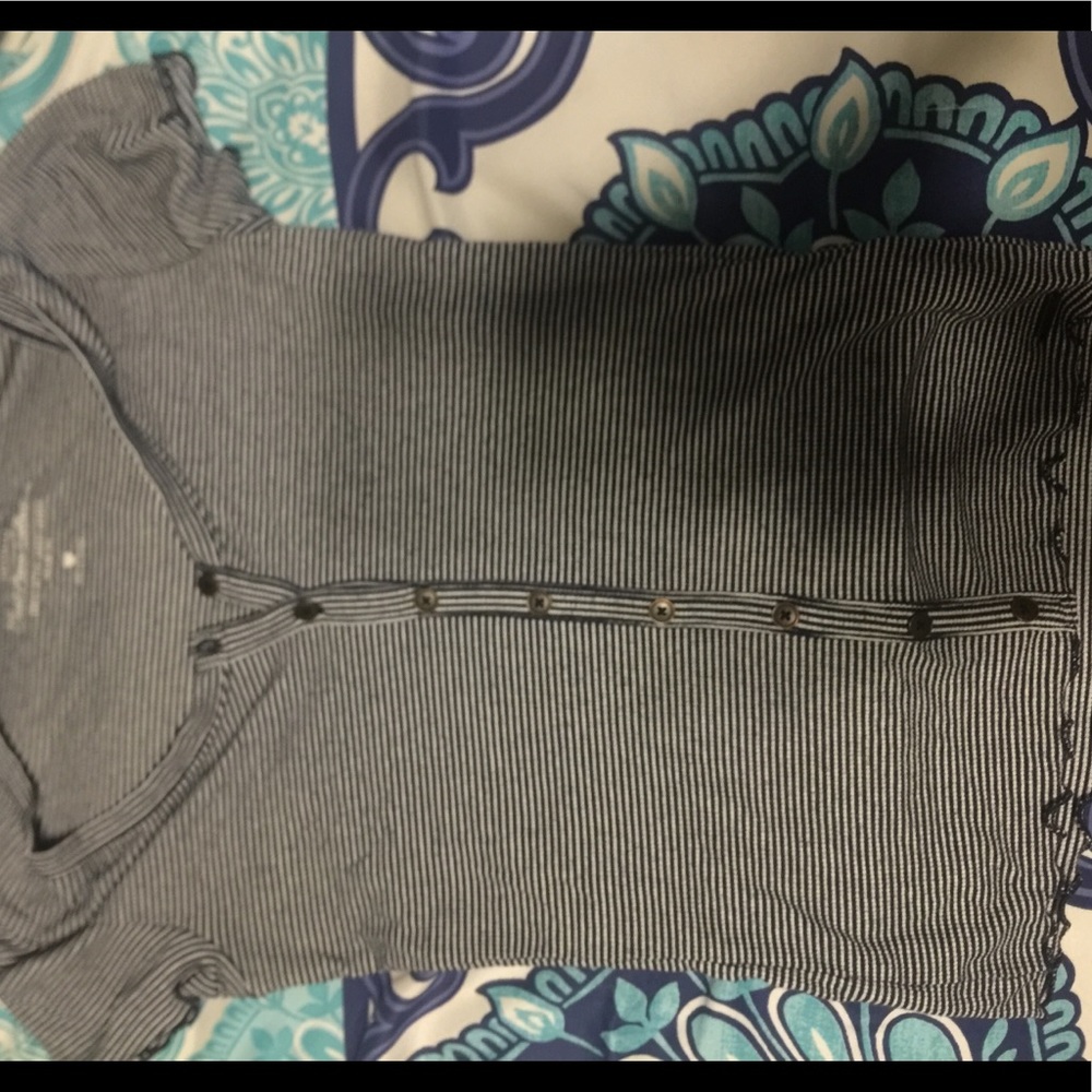 Hollister striped button top